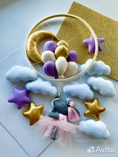 Детский мобиль из фетра