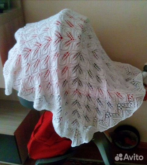 Плед вязаный хлопковый для маленьких