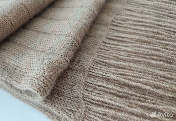 Шарф вязаный ручная работа бежевый