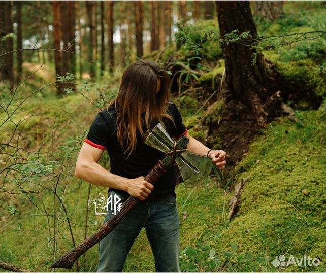 Топор двусторонний кованый Гром
