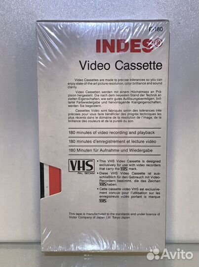 Видеокассета новая indes E-180 запечатана VHS