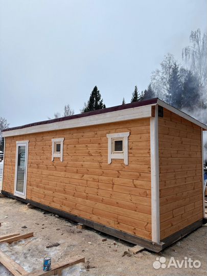 Перевозная баня из бруса 2.3 x 7 м
