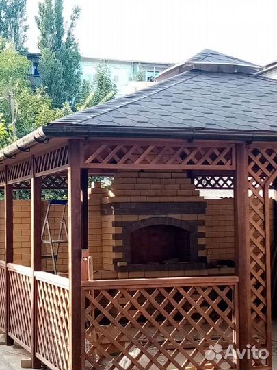 Декоративный мостик, беседки, садовая мебель