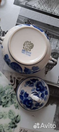 Сахарница СССР гжель