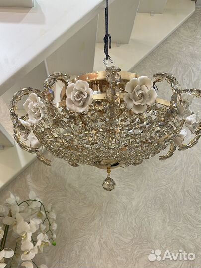 Хрустальная люстра большая на 20-30кв метров