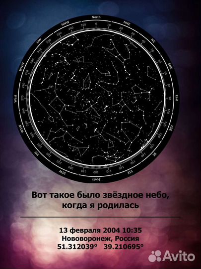 Карта звёздного неба