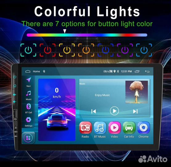 Магнитола 2 din android 9 дюймов 2/32