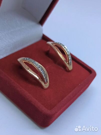 Полновесные золотые серьги