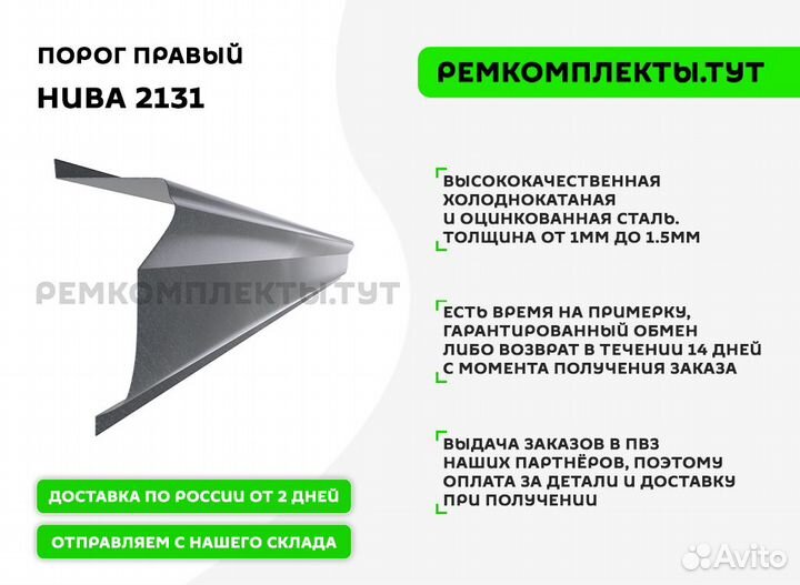 Порог правый Нива 2131