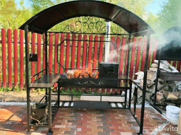 Мангал с печью под казан