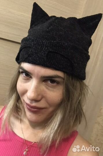 Шапка кошка с ушками