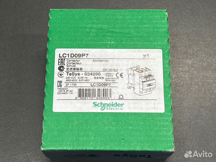 Schneider LC1D09P7 Контактор, новый, 4 шт