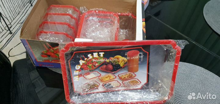 Набор пластиковой посуды, 13 предметов