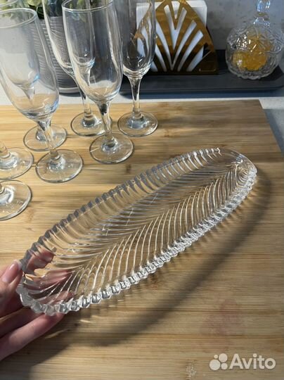 Бокалы под шампанское IKEA, хрусталь