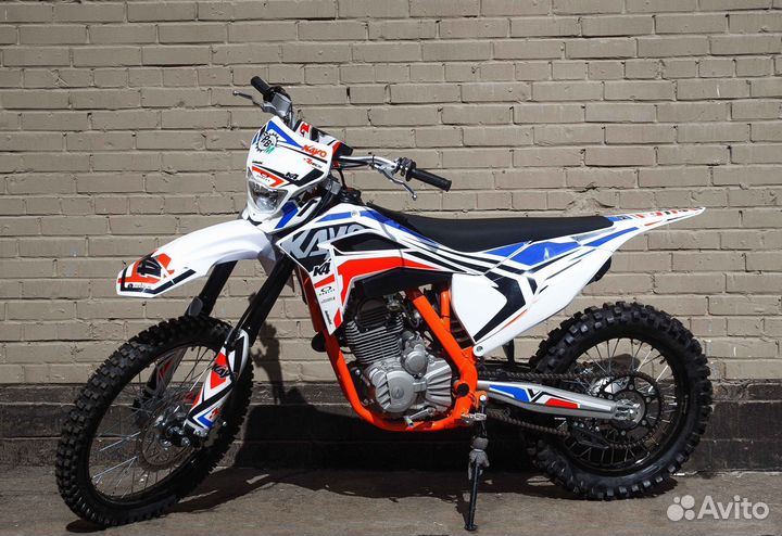 Мотоцикл кроссовый kayo K4 MX оранжево-синий