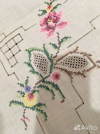 Скатерть старинная вышивка мережка
