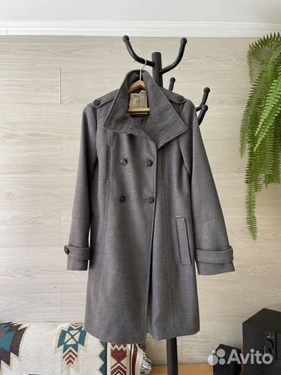 Пальто демисезонное pull and bear серое женское