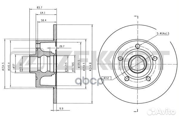 Диск торм. зад. Audi A4 I 94- bs-5194 Zekkert
