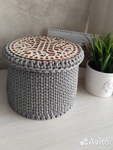 Корзина вязанная ручной работы