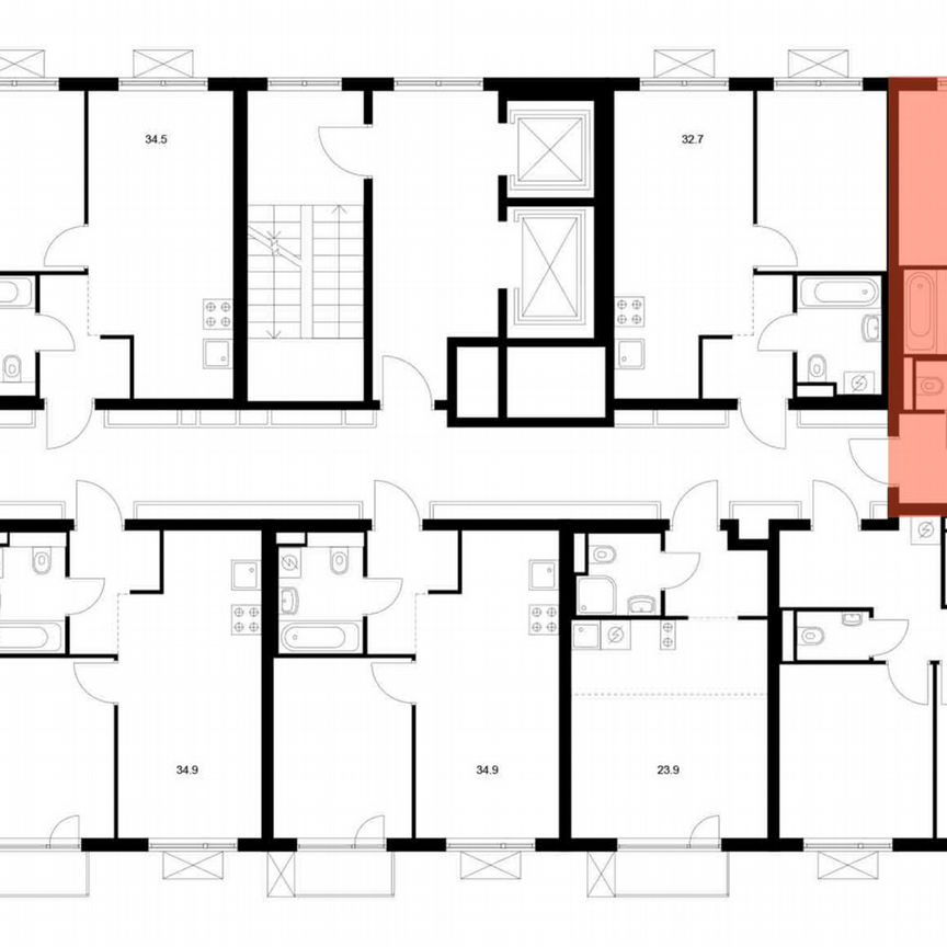 2-к. квартира, 54,2 м², 6/9 эт.