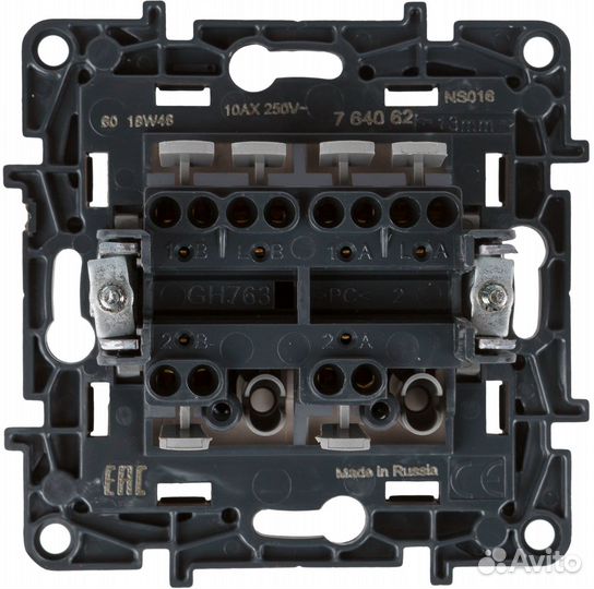 Переключатель встраиваемый Structura 2 клавиши, цв