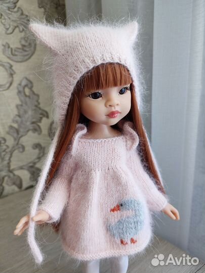 Платье и шапочка для кукол Паола Рейна