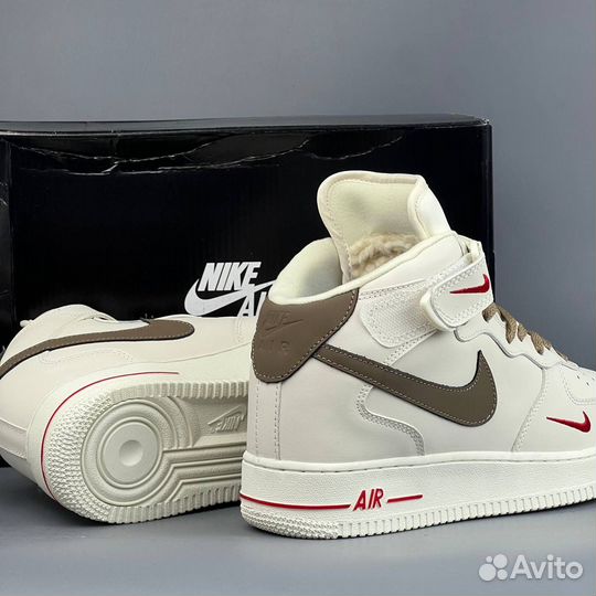 Зимние Nike Air Force (41-45) beige