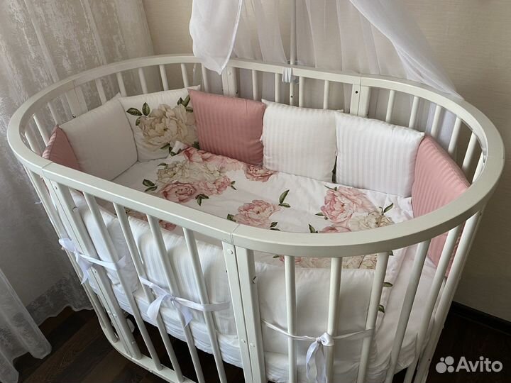 Детская кроватка трансформер с маятником