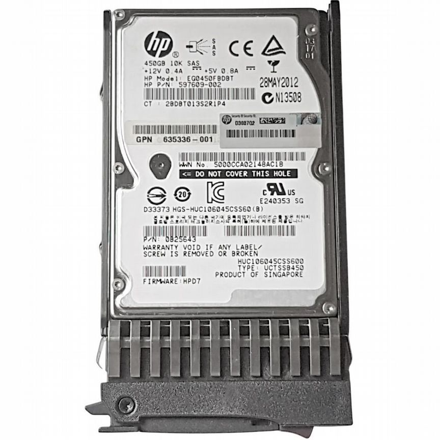 [EG0450FBDBT] Жесткий Диск Hp 450gb Sas 2,5" Hdd Eg0450fbdbt