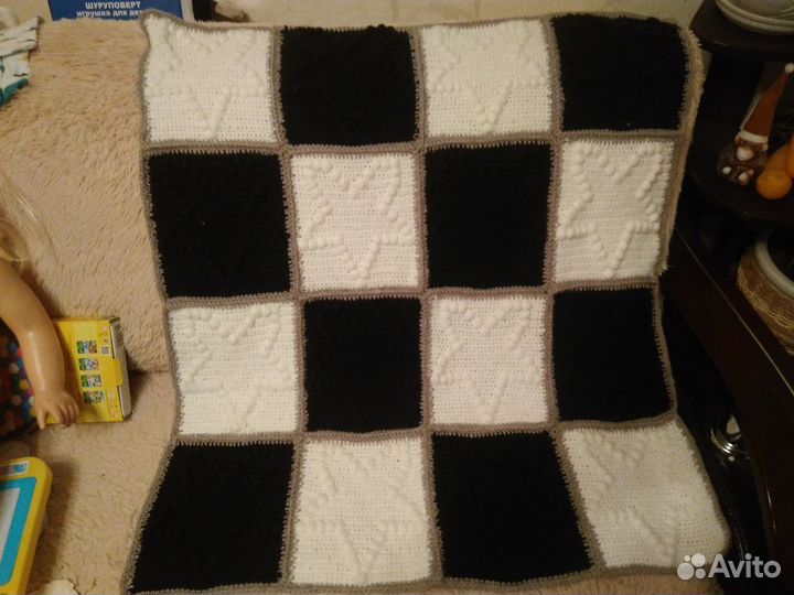 Плед для малышей. 70*70 Шахматы