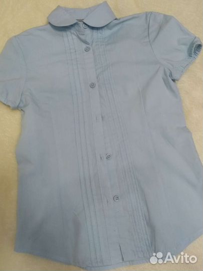 Школьная Голубая блузка