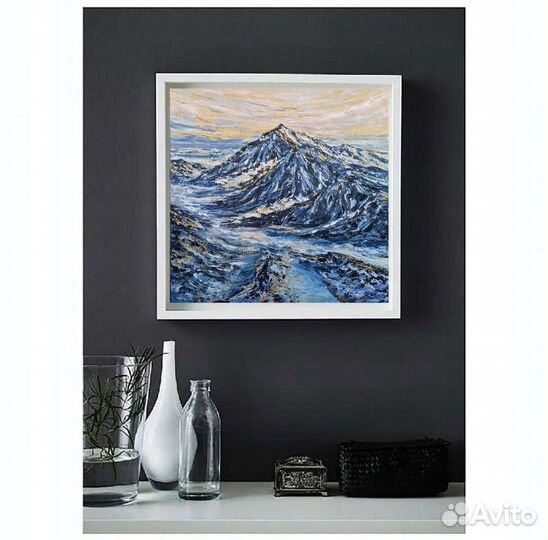 Картина интерьерная горы пейзаж маслом 50*50 см
