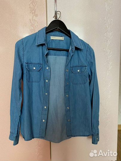 Рубашка джинсовая на девочку, 10-12 лет