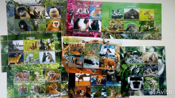 Набор марок по теме фауна,животные 100 штук