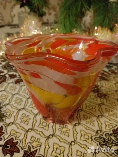 Ваза цветное стекло из СССР