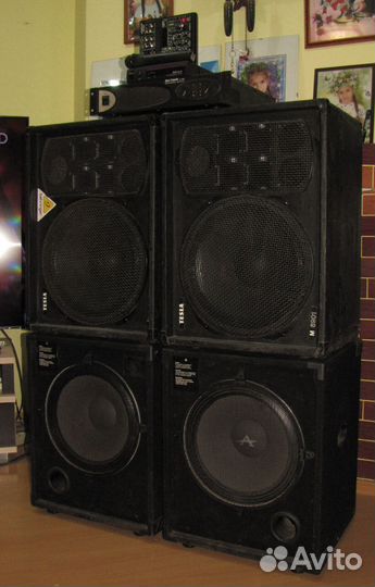 Колонки Pro 4320W Сабы Усилитель Микшер Микрофон