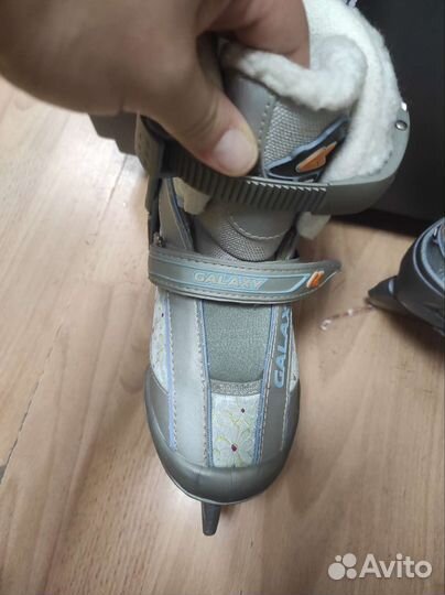 Коньки фигурные galaxy Grey раздвижные Р-Р 32-35