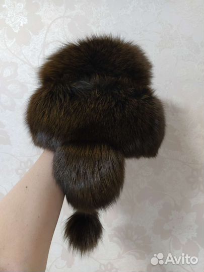 Шапка песец кожа
