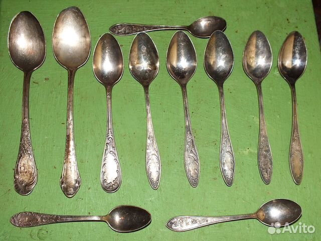 Мельхиоровые ложки СССР. 11 штук, цена за все