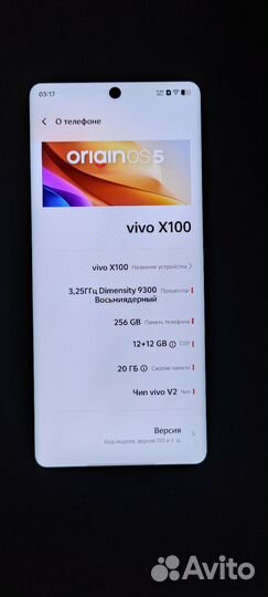 Vivo X100, 12/256 ГБ