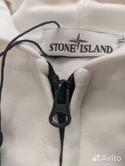 Худи Зип Stone island белый L