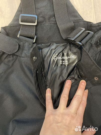 Брюки утепленные на лямках, р. 140-146см