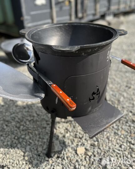 Печь под казан, ножки съёмные, сталь 2-3 мм