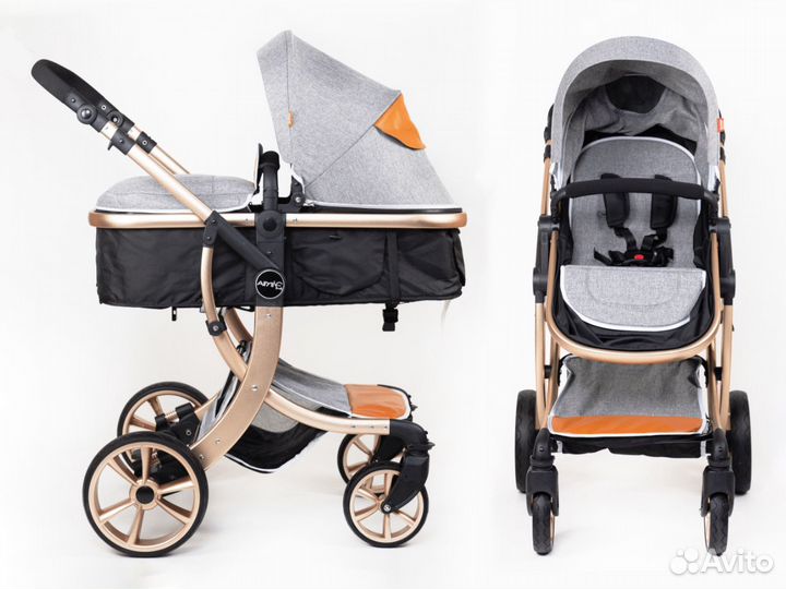 Универсальная коляска 2-в-1 Aimi 608-02(С4-Gray)