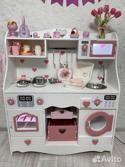 Большая детская деревянная кухня, classic