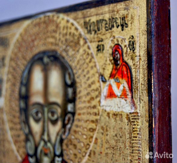 Старинная икона Николая Чудотворца