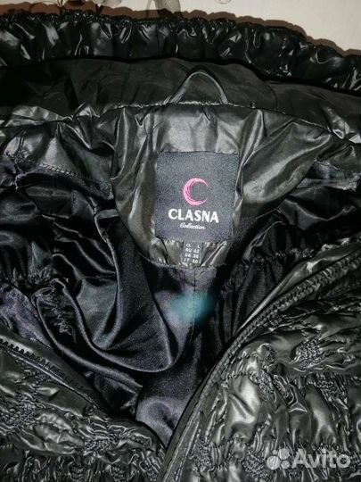 Пальто clasna черное шикарное