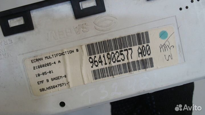 Дисплей компьютера Peugeot 406, 2001