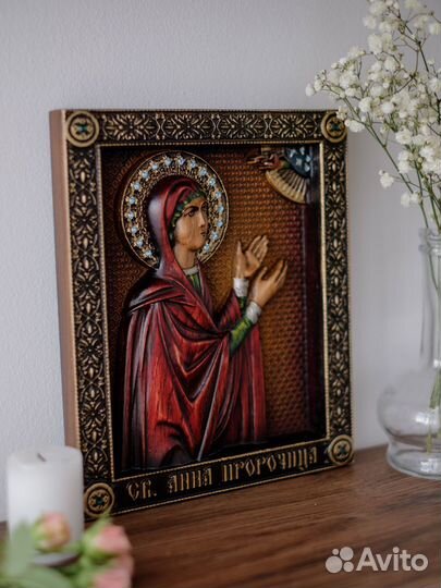 Икона Святой Анны Пророчницы 23х19 см
