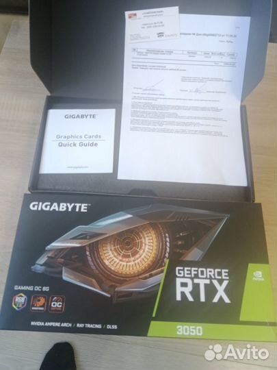 Видеокарта Gigabyte RTX 3050 память Micron